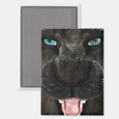 大きな猫ブラックパンサー マグネット (正面/裏面)