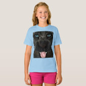 大きな猫ブラックパンサー Tシャツ (正面フル)