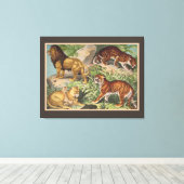 大きな猫ライオンズタイガース、ヒョウ、動物プリント キャンバスプリント (インサイチュ (ウッドフロア))