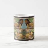 大きな猫ライオンズタイガース、ヒョウ、動物プリント コーヒーマグカップ (中央)