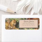 大きな猫ライオンタイガーなど、ジャングル赤面ピンク ラベル (インサイチュ)