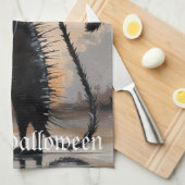 大きな猫リトルキャットハロウィーン キッチンタオル (四つ折り)