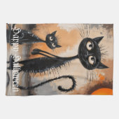 大きな猫リトルキャットハロウィーン キッチンタオル (横)