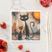 大きな猫リトルキャットハロウィーン スタンダードランチョンナプキン (インサイチュ)