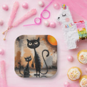 大きな猫リトルキャットハロウィーン ペーパープレート (パーティー)