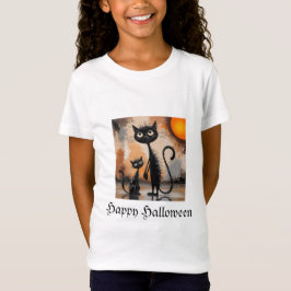 大きな猫リトルキャットハロウィーン Tシャツ