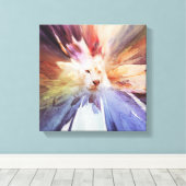 大きな猫 キャンバスプリント (インサイチュ (ウッドフロア))