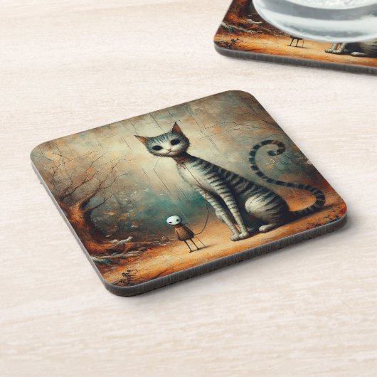 大きな猫 コースター (左側)