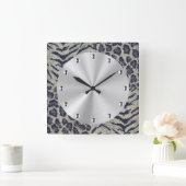 大きな猫 スクエア壁時計 (ホーム)