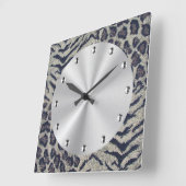大きな猫 スクエア壁時計 (傾斜)