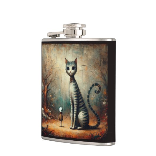 大きな猫 フラスク (左)