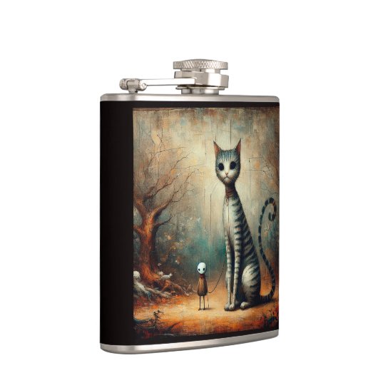 大きな猫 フラスク (右)