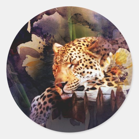 大きな猫 ラウンドシール (正面)