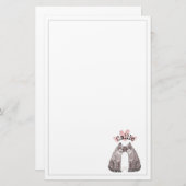 大きな猫Snuggleお名前の子供を追加 便箋 (正面/裏面)