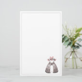大きな猫Snuggleお名前の子供を追加 便箋 (スタンド正面)