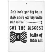 大きな玉の糸・編み物工芸品 クリップボード (裏面)