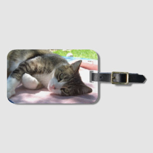 大きな男の子の猫のテーブルの荷物タグ ラゲッジタグ