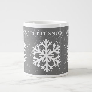 大きな白いスノーフレーク、それを雪の灰色と白に任せる ジャンボコーヒーマグカップ