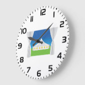 大きな白いテント ラージ壁時計 (傾斜)