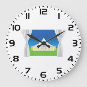 大きな白いテント ラージ壁時計 (正面)