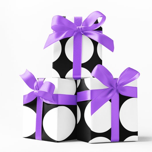 大きな白いドット ラッピングペーパー