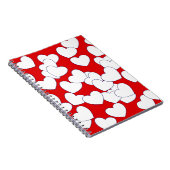 大きな白いハートが赤を打つ ノートブック (右側)