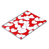 大きな白いハートが赤を打つ ノートブック (左側)