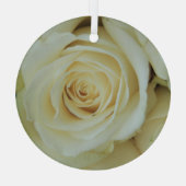 大きな白いバラ ガラスオーナメント (裏面)