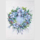 大きな白いポインセティアスフローラリースの分離 薄葉紙 (正面)