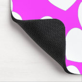 大きな白いマウスパッドと印象的なピンクのハート マウスパッド (コーナー)