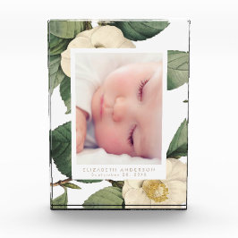 大きな白いヴィンテージフローラフォトブロックフレーム フォトブロック