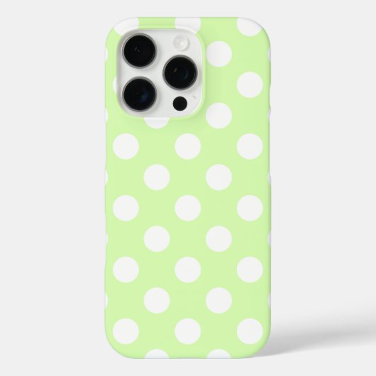 大きな白い水玉模様と素敵なライトグリーン Case-Mate iPhoneケース (裏面)