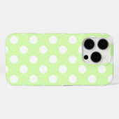 大きな白い水玉模様と素敵なライトグリーン Case-Mate iPhoneケース (裏面 (横))