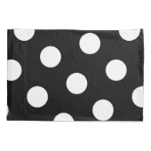 大きな白い水玉模様パターン – カスタムカラー黒 枕カバー