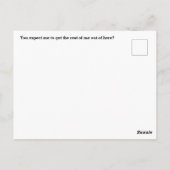 大きな白い犬は小さな犬の道から逃れようとする ポストカード (裏面)