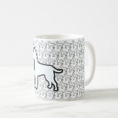 大きな白い犬 白 コーヒーマグカップ (正面右)