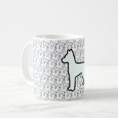 大きな白い犬 白 コーヒーマグカップ (正面左)