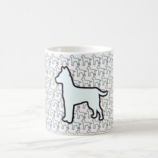 大きな白い犬 白 コーヒーマグカップ (中央)