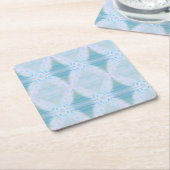 大きな白い羽 スクエアペーパーコースター (アングル)