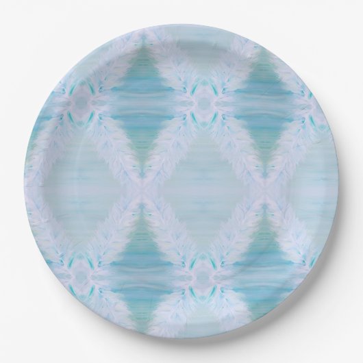 大きな白い羽 ペーパープレート (正面)