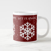 大きな白い雪の結晶を雪にまかせ ジャンボコーヒーマグカップ (右)