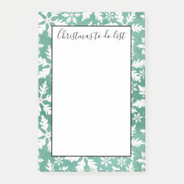 大きな白い雪の落下する緑のクリスマスを行う ポストイット