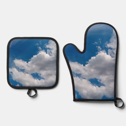 大きな白い雲 鍋つかみ&鍋敷きセット (正面)