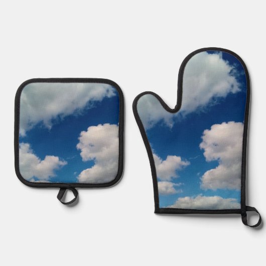 大きな白い雲 鍋つかみ&鍋敷きセット (正面)