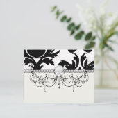 大きな白と黒のはっきりしたダマスク ポストカード (スタンド正面)