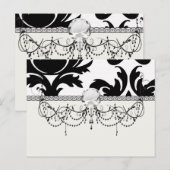 大きな白と黒のはっきりしたダマスク ポストカード (正面/裏面)