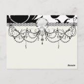 大きな白と黒のはっきりしたダマスク ポストカード (裏面)