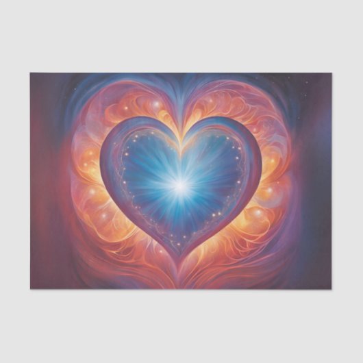 大きな白熱［赤熱］光を放つハート分離組織 薄葉紙 (正面)