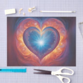 大きな白熱［赤熱］光を放つハート分離組織 薄葉紙 (クラフト)