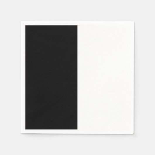 大きな白黒の中央 スタンダードカクテルナプキン (正面)